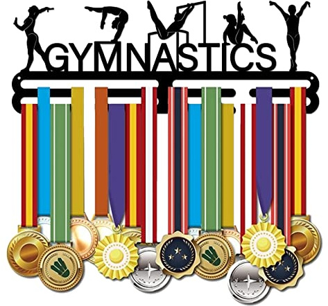 SUPERDANT Gymnastik-Medaillen-Aufhänger, Display, Wand, Gymnastik, Medaillenhalter, für 60+ Sportmedaillen, Display, Metallhalter, Banddisplay für Wettkampf, Medaillen, hängende Athleten, Geschenk