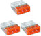 WAGO Klemme, 3-Leiter, Verbindungsdosenklemmen, 2273-203 (100 Stück), Orange, 3er Pack