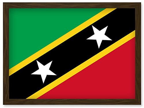 Artery8 Saint Kitts and Nevis National Flag Patriotic Vexillology World Flags Country Region Poster Artwork Framed Wall Art Print A4