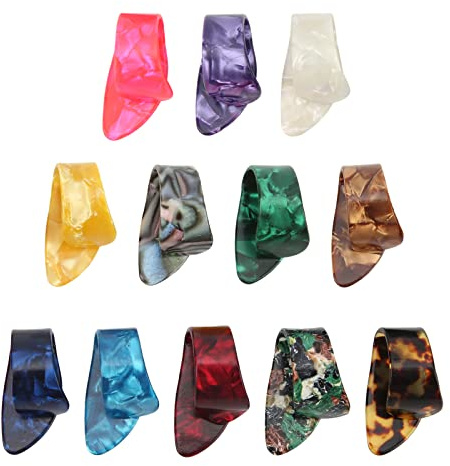 Dilwe Gitarren-Daumenpickel, 12 St¨¹ck, Keine Verformung, Fingerpicks, Ersatzinstrument, Spielzubeh?r Playing Accessories Musical Instrument Accessories