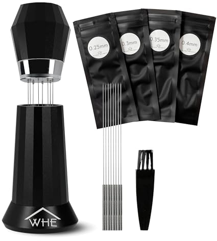 Williamsburg Home Essentials WDT Nadelverteiler-Werkzeug-Set | Barista-Werkzeuge + Espressomaschinen-Zubehör für Kaffeebar | Rührer + Verteiler | 32 Nadeln, 4 Größen (0,25 mm, 0,35 mm, 0,4 mm) |