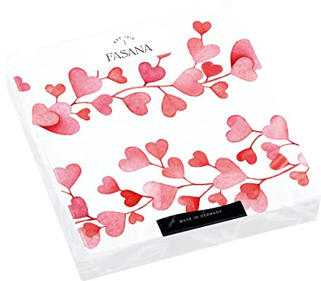 20 Servietten Verbundene rote Herzen | Liebe | Hochzeit | Valentinstag | Muttertag | Tischdeko | Decoupage | Serviettentechnik 33x33cm
