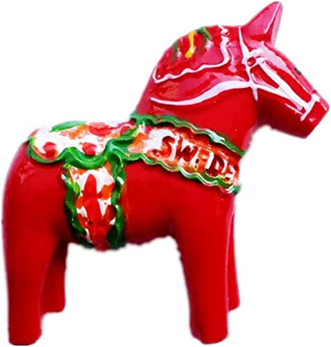 Kühlschrankmagnet, Motiv: Dala-Pferd, Schweden, Kühlschrank-Magnet, Dekoration, Magnet, Aufkleber, Souvenir, Kunstharz, Basteln