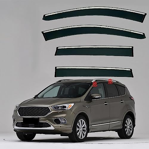 MEOMO 4 Stück Auto Autofenster Windabweiser für Ford Kuga MK2-C520 2013-2019, Seitenscheiben Regenabweiser Schatten Deflektoren Auto Zubehör