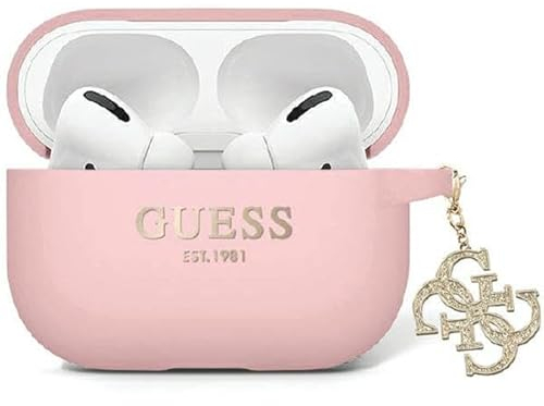 Guess GUAP2LECG4P Hülle für AirPods Pro 2 Cover Rosa Liquid Silicone Glitter Triangle Charm