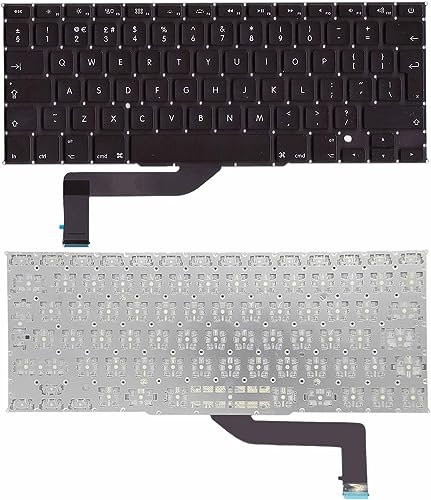 Laptop Replacement UK Layout Keyboard for MacBook Pro 15 A1398 (2013, 2014, 2015) Retina - Compatible, Replacement Part