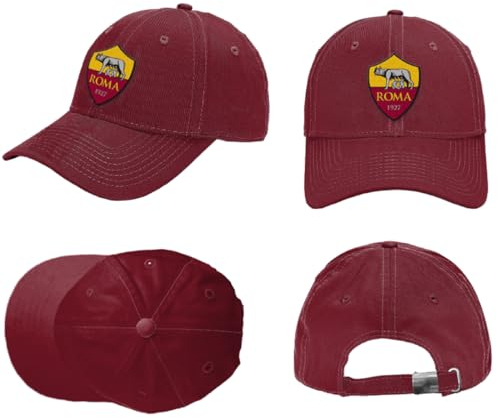 CALCIOGADGETS Cappello Roma Ufficiale Berretto Cappellino della Magica Alta qualità Enzo Castellano Rosso CAPRMRO163319