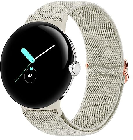 Oumida Bracelet Compatible avec Google Pixel Watch 2 / Pixel Watch, Réglable et Confortable, Bracelet de Sport Nylon Élastique pour Pixel Watch 2/1, Lumière stellaire