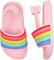 Girls Flip Flops Summer Slippers Kids Glitter Sliders Beach Bathroom Pool Cute Sandals Toddlers Home Shower Shoes Lightweight Non-Slip Little Girls Sequins Slides for Indoor Outdoor Size 10 Rainbow