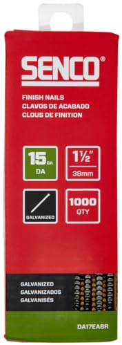 SENCO DA17EABR Lot de 1000 clous coudés de 3,8 cm Calibre 15 Finition galvanisée