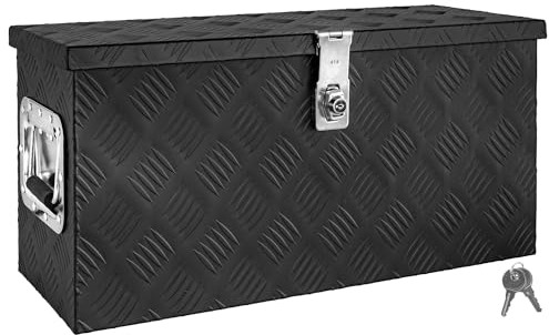 Trucky Auswahl Deichselbox Schwarz Montage Werkzeugkasten Truckbox Alu Box Anhänger Kiste Deckel Abschließbar Alubox Transportbox Werkzeugbox Aluminium, Ausführung:Modell 5 (60 x 25 x 30 cm / TB1)