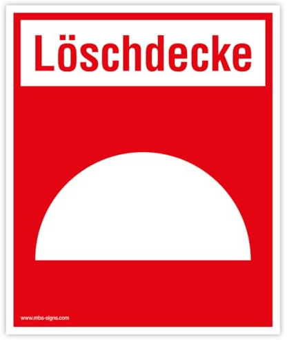 Aufkleber Brandschutzzeichen „Löschdecke“ Kombi nach ASR A1.3, BGV A8 | 15x18 cm Made in Germany