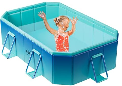 Piscine extérieure rectangulaire - Piscine Pliable Hors Sol | Grandes piscines de Jardin Hors Sol, Baignoire Portable, Piscine pour Non Gonflable, Baignoire de Douche pour Chats pour Cort