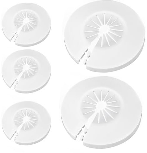 WeddHuis 5 Piezas Embellecedor de Tubo, Cubierta de Tubería para Agua Caliente y Fría, Tuberías de Gas y Conductos, Universal 14-45 mm, Blanco