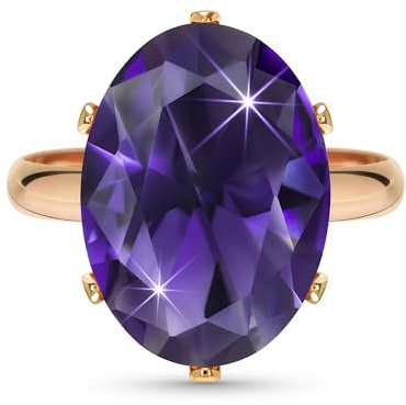 Linawe Amethyst Lila Ringe Frauen, Rosegold Ring Verstellbar Schmuck Jewelry, Grosse Groessen Moissanite Diamant Fingerring Damen, Statement Damenringe Modeschmuck