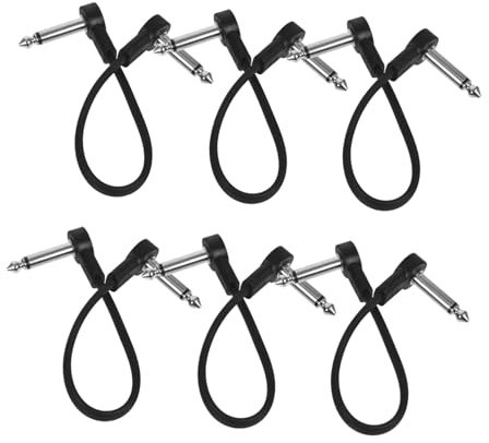VICASKY 6pcs Guitar Patch Cables for Pedal Boards Short Instrument Cables for Electric Guitar Accessories