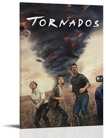 UARJIRUHR Twisters 2024 Poster, Raumdekoration, Leinwand, künstlerisches Poster, Wandkunst, Schlafzimmer-Dekor, Poster für Zimmer, ästhetisch, 50 x 75 cm, Rahmenstil