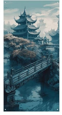 FZMVSQH Bedruckte Banner und Schilder im asiatischen Stil, personalisiertes Banner für die Haustür, Banner, Hintergrund, individueller Wandteppich, personalisierte Wanddekoration, Hintergrundposter,