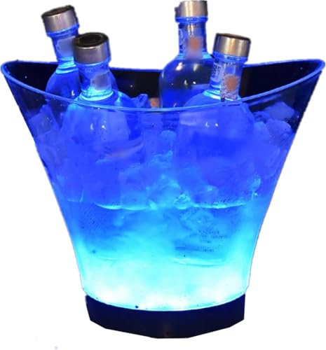 ZHZXBDGQ Seau à glace LED – Seau à glace 6 L avec changement de couleur pour bouteille de champagne, vin, bière, bar, club, restaurant