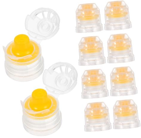 Gatuida 10pcs Plastic Push Pull Replacement Caps Sport Bottles Flip Top Lid Reusable Water Bottles Cap Replacement Screw Tops For Water Bottles Soda Bottles