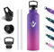 Vikastar Borraccia Termica, 750 ml Senza BPA, Thermos per Bevande Calde, Acciaio Inox, Borraccia Termica 750 ml, a Prova di Perdite, Bottiglia Termica per Sport, Palestra, Ciclismo, Viola & Rosa