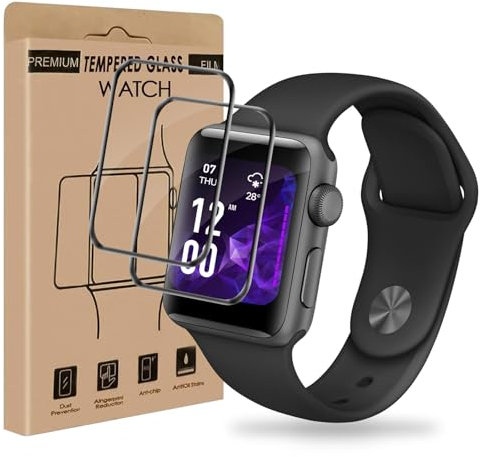 VSEER 2 Stück für Panzerglas für Apple Watch Series 4/5/6/SE 44mm Schutzfolie, Anti-Bläschen Kratzfest Apple Watch 44mm Folie