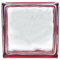 Bloc de verre réfléchissant ondulé couleur rouge | cm 19 x 19 x 8 | Unité de vente 1 boîte de 6 pièces | Euro/pcs. 5,50