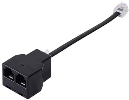 Splitter Du Téléphone Pour Ligne Fixe - 2 Ports Fils Téléphoniques Adaptateur Splitter | Prise Téléphonique À Double Port, Connecteur Téléphonique Modulaire, Adaptateur De Séparateur De Fils Téléphoni