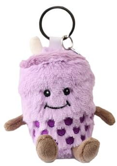 Warmies Boba Keyring, 16cm French Lavender Scented Soft Toy Keychain, Plush Accessory for Keys or Bags