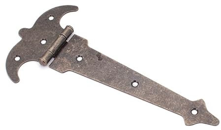 Cerniera decorativa asimmetrica per mobili, lunghezza 200 mm, finitura oro antico