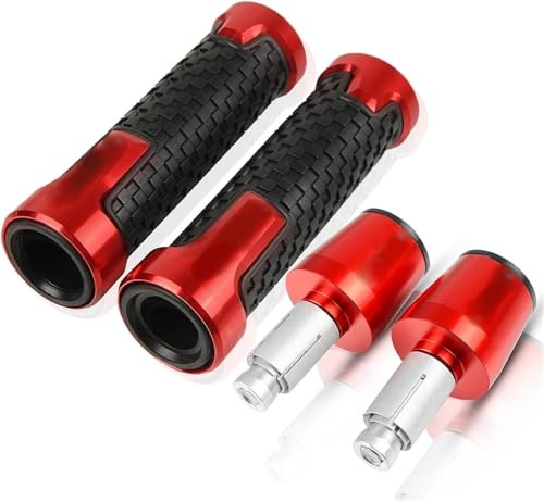 Generisch CNC Aluminium Gummi Lenker Für Kawasaki ZX1100 ZX-11 ZZR 1100 ZZR1100 1990-2001 1991 1992 7/8 CNC Motorrad Lenker Bar Ends Griffe Für Slider Motorrad Lenkerende