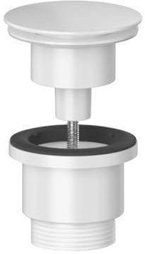 Hulthor Universal Basin Waste – Slotted & Unslotted Click Clack Sink Plug for Bathroom Basins, 1¼” Standard Fitting (White)
