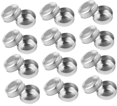 Sefdrert 400pcs Aluminum Candle Box Candlestick Tealight Candle Dish DIY Candles Case Candle Tins Containers Empty Tea Light Case