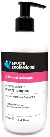 Groom Professional Almond De-Tangling Shampoo für Hunde (1 L) – 10 : 1 Konzentrat mit Mandelöl, Löst Verfilzungen und Knoten, Frischer Mandelduft, Weiches Fell, Produziert in UK