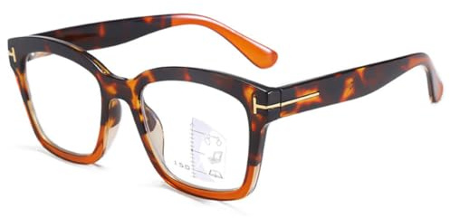 VEVESMUNDO Gleitsicht Lesebrille Multifokale Brille | Gleitsichtlesebrillen für Herren Damen, Progressive Blaulichtfilter Gleitsichtbrille mit sehstärke für Nah und Fern
