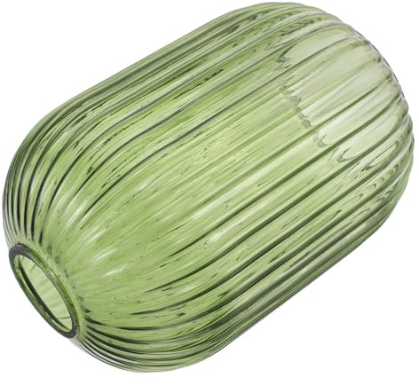 Grüner Glaslampenschirm Zylinder Kugel 140x200 MM für Hänge und Tischlampen | Geripptes Glas mit Glänzender Oberfläche, Einfache Montage und Reinigung, für Cafés und Wohnräume