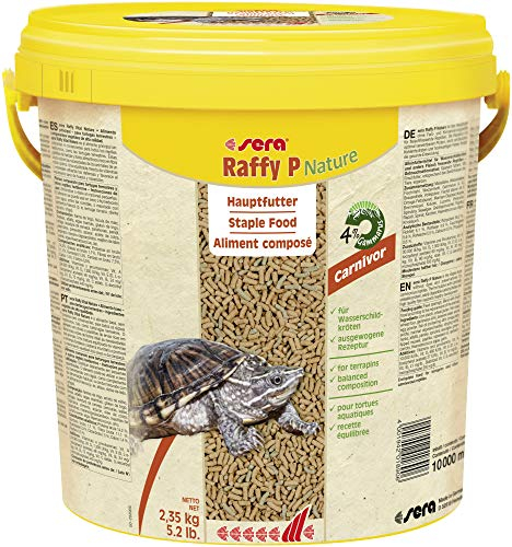 sera Raffy P Nature 10 l | Wasserschildkröten Futter | Ausgewogene Nahrung für Schildkröten | enthält tierische und pflanzliche Inhaltsstoffe | Fischfutter Made in Germany