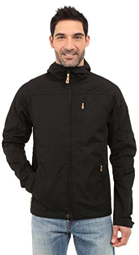Fjällräven Sten Men's Shell Jacket - Water and Wind Resistant, Breathable, Durable Fabric - Hiking, Trekking, Camping, Black, Small
