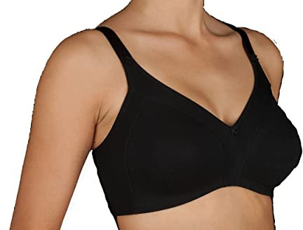 Selene, Reggiseno Donna in Cotone Traspirante, Senza Ferretto e Imbottitura, Collezione Blanca, Colore Nero, Taglia 4C
