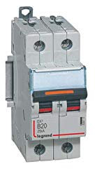 Disjoncteur DX³ 25kA - 2P 230V~ à 400V~ - 20A - courbe B - 2 modules