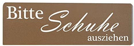 Homeyourself Bitte Schuhe ausziehen Dekoschild Türschild braun zum kleben