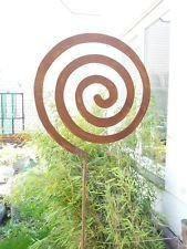 Zen Man Gartenstecker Beetstecker Glaskugel Edelrost 120cm Gartendeko Metall Eisen Rost