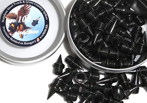 100 x Clavos de acero inoxidable para cross-country, negro, 9 mm