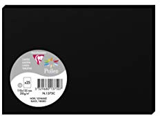 Clairefontaine 1375C Packung mit 25 Karten Pollen in Format C6, 110 x 155mm, 210g, Schwarz