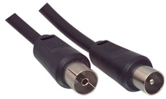 electrosmart 10 Metr Black TV Aerial Coax Extension Flylead Male Plug to Female Socket - Length: 10m