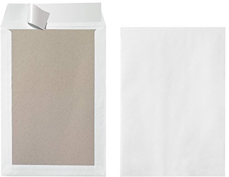 Herlitz 10901049 Versandtasche B4 mit Papprückwand,weiß, 30 Stück eingeschweißt mit Haftklebung