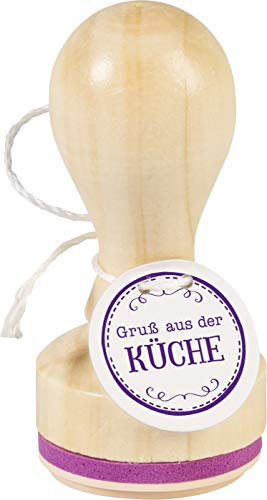 Knorr Prandell 211803023 Knorr prandell 211803023 Stempel aus Holz, rund Motivgröße ca. Ø 3,2 cm, Motiv: Gruß aus der Küche