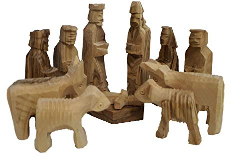 Betlemme Gifts TM - Set di 12 presepi in legno di ulivo per bambini, set da 3 pollici