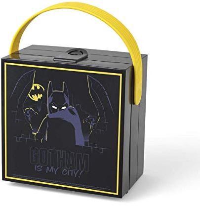 LEGO Almuerzo con asa Batman, Caja de Almacenamiento portátil, Negra, Silicone