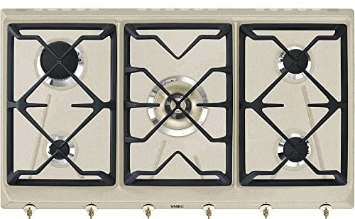 SMEG SRV896AVOGH2 Piano Cottura Avena Incasso Gas, 3100 W, Steel